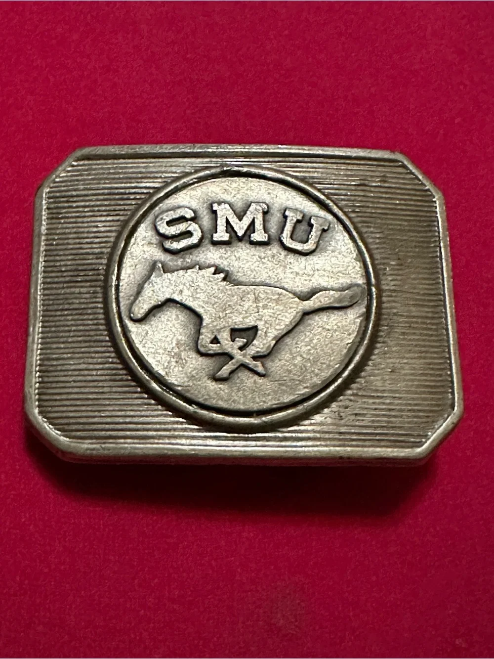 Silver Buckle UNISEX  Accessory SMU  SOUTHERN METHODiST UNIVERSITY Collectable